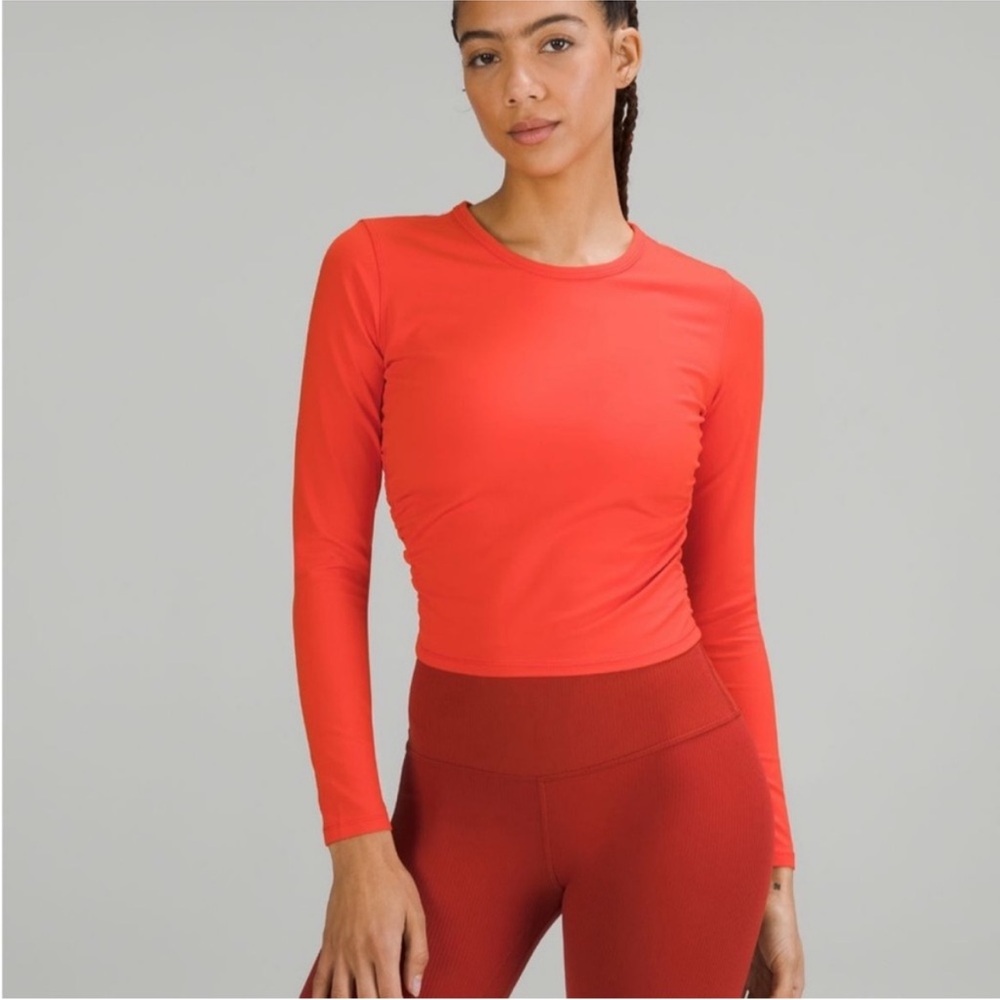 Lululemon All it takes long sleeve in solar orange